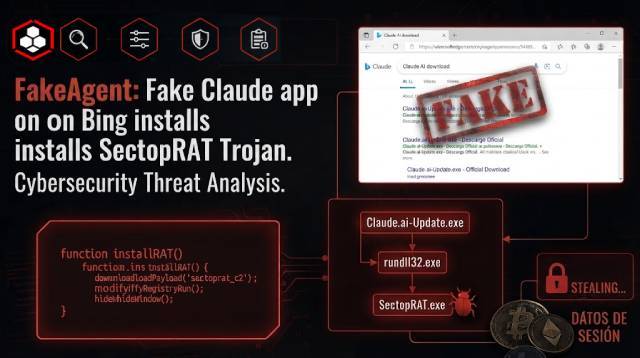 FakeAgent: a fake Claude app on Bing installs the SectopRAT trojan