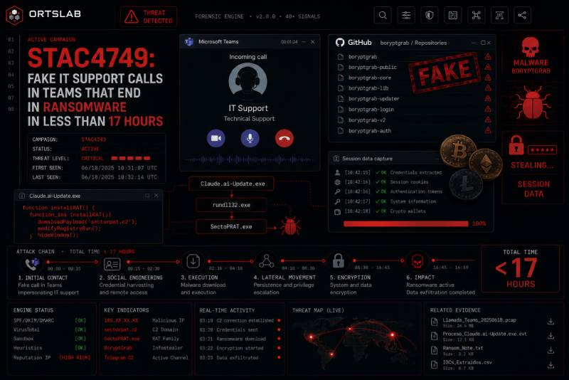 STAC4749: fake IT support calls on Teams that end in ransomware in under 17 hours